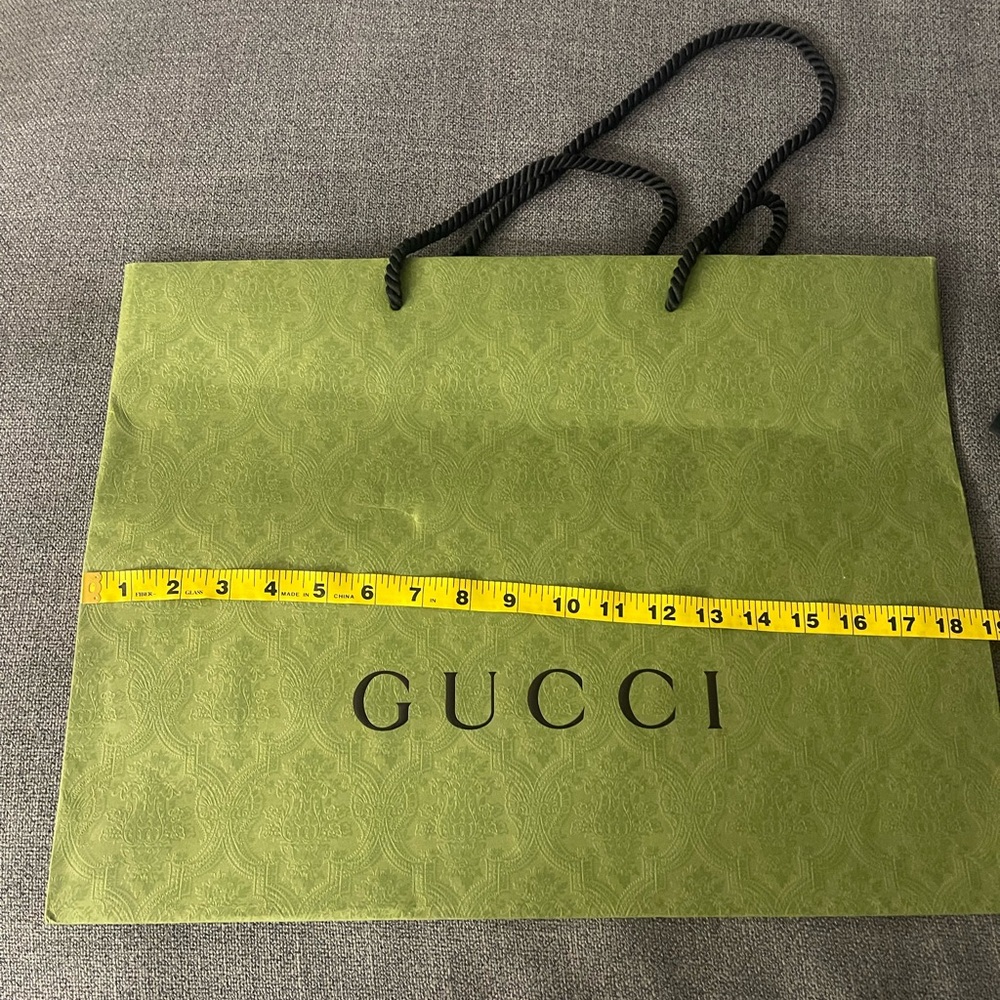 GUCCI LARGE GIFT BAG, GREEN FOLIAGE SHOPPING BAG - Picture 12 of 17